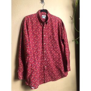 90'S IVY Club Golf  PRINT BUTTON DOWN SHIRT Size XL